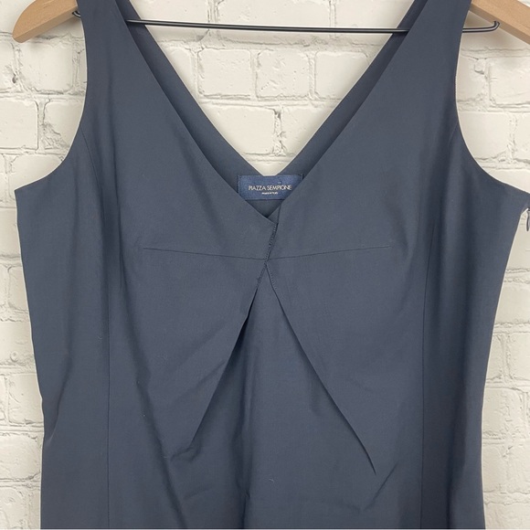 PIAZZA SEMPIONE Made in Italy Navy Blue Sleeveless Sheath Dress sz Italy 44/US 8 - Picture 3 of 7
